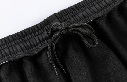 Men Black Striped Jersey Track Suit with White Sneakers